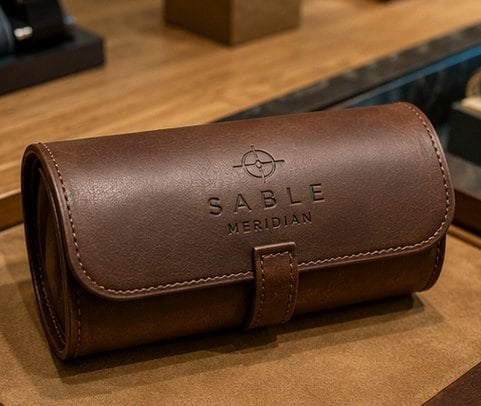 Leather Travel Watch Roll