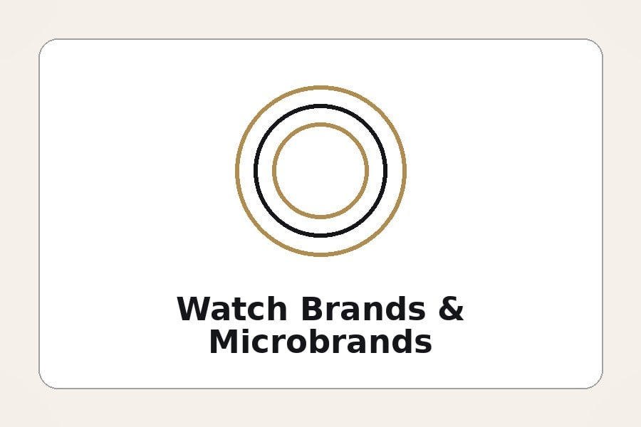 Foil-stamped single watch box with a generic microbrand logo